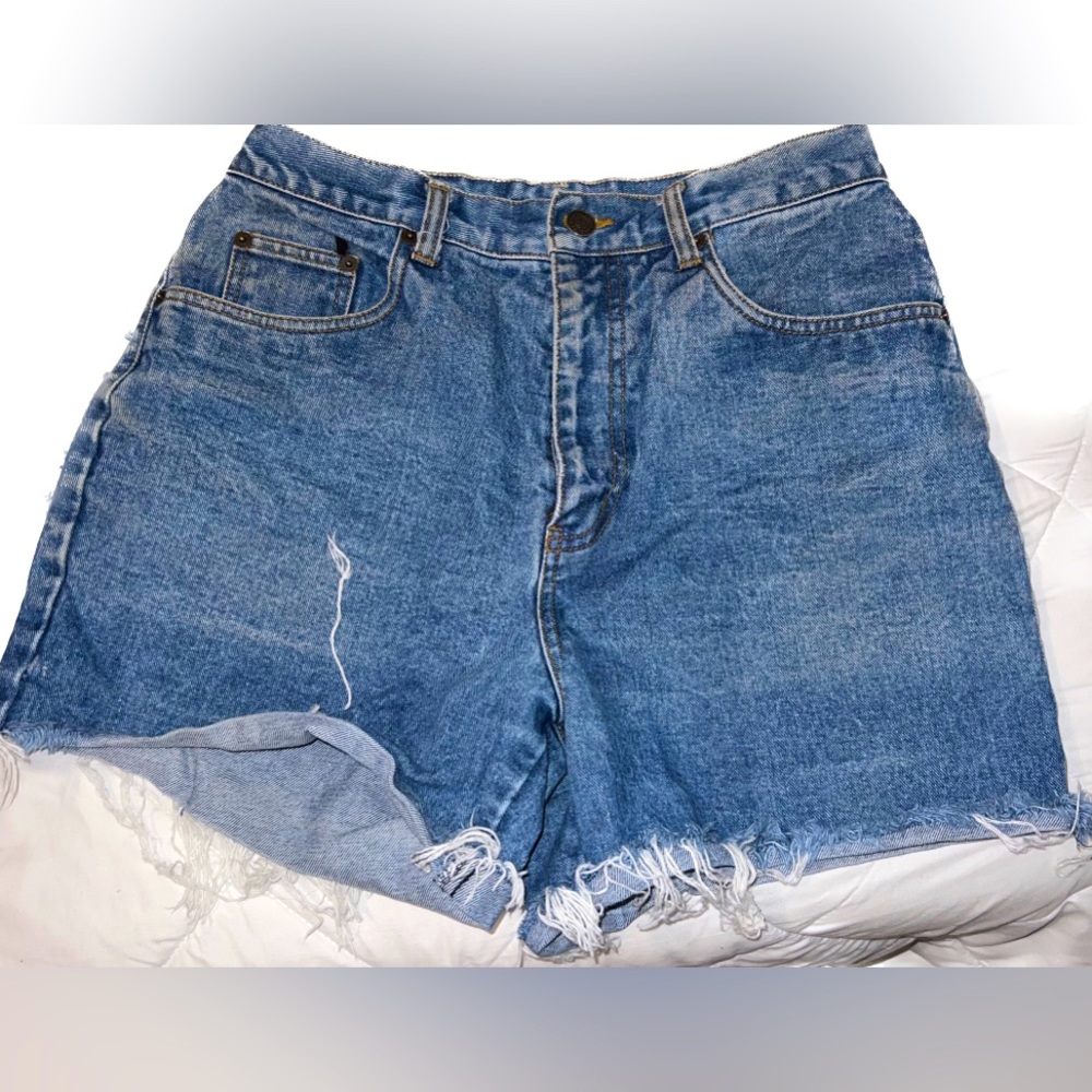 Bill Blass Jeans High Waisted Denim Cut Off Shorts Size 10